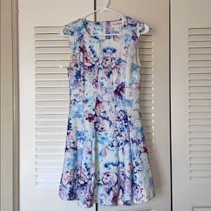 COLORFUL WHITE PINK BLUE PURPLE DRESS